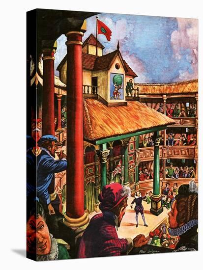 Shakespeare Performing at the Globe Theatre-Peter Jackson-Stretched Canvas