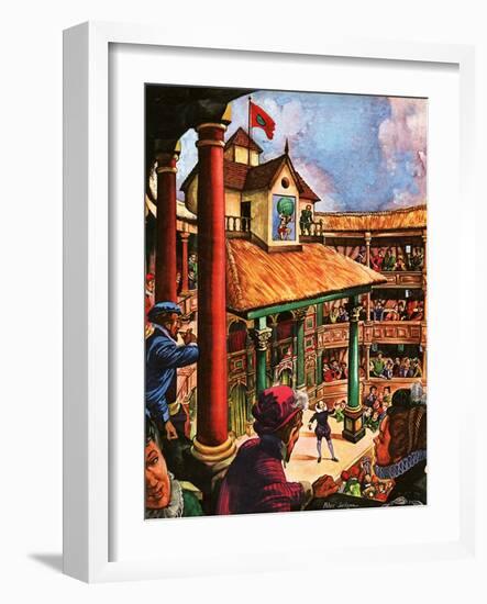 Shakespeare Performing at the Globe Theatre-Peter Jackson-Framed Premium Giclee Print