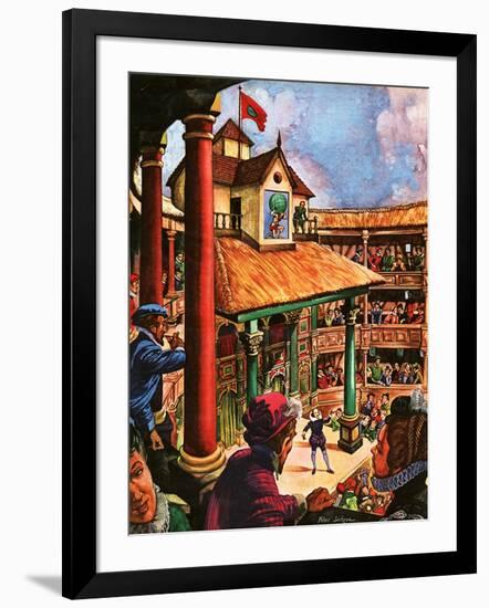 Shakespeare Performing at the Globe Theatre-Peter Jackson-Framed Premium Giclee Print