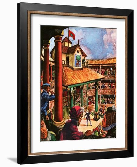 Shakespeare Performing at the Globe Theatre-Peter Jackson-Framed Giclee Print