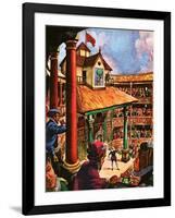 Shakespeare Performing at the Globe Theatre-Peter Jackson-Framed Giclee Print