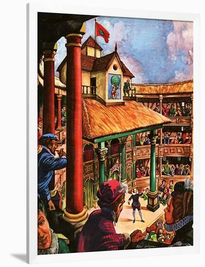 Shakespeare Performing at the Globe Theatre-Peter Jackson-Framed Giclee Print