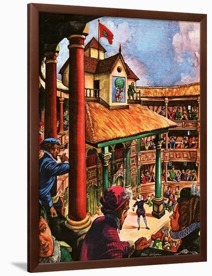 Shakespeare Performing at the Globe Theatre-Peter Jackson-Framed Giclee Print