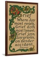 Shakespeare Quote on Grief, Joy-null-Framed Art Print