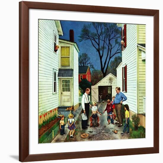 "Shaking Hands after the Fight", May 5, 1951-John Falter-Framed Giclee Print