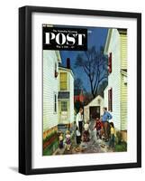 "Shaking Hands after the Fight" Saturday Evening Post Cover, May 5, 1951-John Falter-Framed Giclee Print