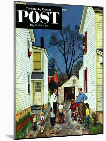 "Shaking Hands after the Fight" Saturday Evening Post Cover, May 5, 1951-John Falter-Mounted Giclee Print