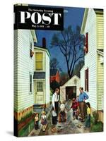 "Shaking Hands after the Fight" Saturday Evening Post Cover, May 5, 1951-John Falter-Stretched Canvas