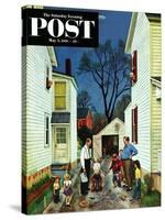 "Shaking Hands after the Fight" Saturday Evening Post Cover, May 5, 1951-John Falter-Stretched Canvas