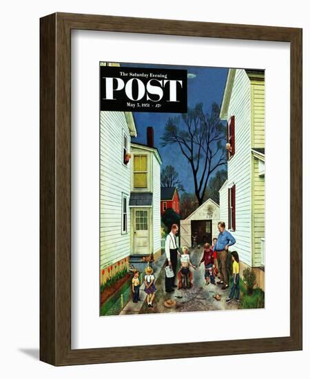 "Shaking Hands after the Fight" Saturday Evening Post Cover, May 5, 1951-John Falter-Framed Giclee Print