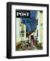 "Shaking Hands after the Fight" Saturday Evening Post Cover, May 5, 1951-John Falter-Framed Giclee Print