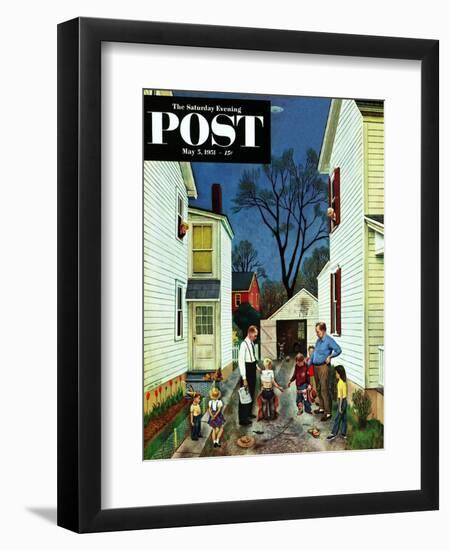 "Shaking Hands after the Fight" Saturday Evening Post Cover, May 5, 1951-John Falter-Framed Giclee Print