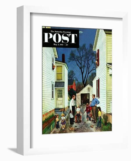 "Shaking Hands after the Fight" Saturday Evening Post Cover, May 5, 1951-John Falter-Framed Giclee Print