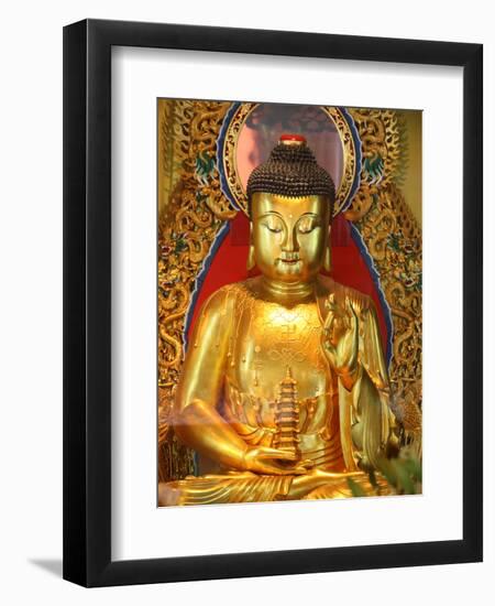 Shakyamuni Buddha Statue in Main Hall, Po Lin Monastery, Tung Chung, Hong Kong, China, Asia-null-Framed Photographic Print