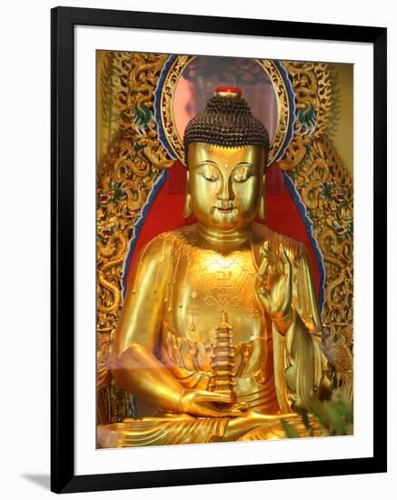 Shakyamuni Buddha Statue in Main Hall, Po Lin Monastery, Tung Chung, Hong Kong, China, Asia-null-Framed Photographic Print