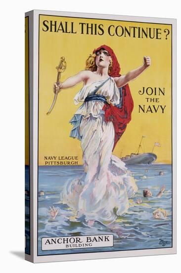 Shall This Continue? Join the Navy Recruitment Poster-null-Stretched Canvas