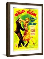 Shall We Dance?, Fred Astaire, Ginger Rogers on Midget Window Card, 1937-null-Framed Photo