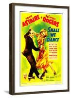 Shall We Dance?, Fred Astaire, Ginger Rogers on Midget Window Card, 1937-null-Framed Photo