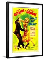 Shall We Dance?, Fred Astaire, Ginger Rogers on Midget Window Card, 1937-null-Framed Photo