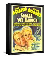 Shall We Dance?, Fred Astaire, Ginger Rogers on Window Card, 1937-null-Framed Stretched Canvas