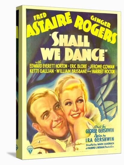 Shall We Dance?, Fred Astaire, Ginger Rogers on Window Card, 1937-null-Stretched Canvas