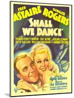 Shall We Dance?, Fred Astaire, Ginger Rogers on Window Card, 1937-null-Mounted Photo