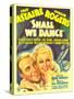 Shall We Dance?, Fred Astaire, Ginger Rogers on Window Card, 1937-null-Stretched Canvas