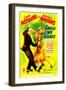 SHALL WE DANCE?, from left: Fred Astaire, Ginger Rogers on midget window card, 1937-null-Framed Art Print