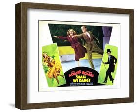 Shall We Dance, L-R, Ginger Rogers, Fred Astaire, 1937-null-Framed Art Print