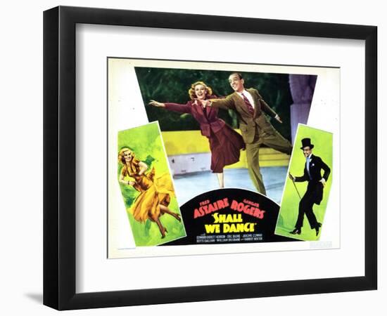 Shall We Dance, L-R, Ginger Rogers, Fred Astaire, 1937-null-Framed Art Print