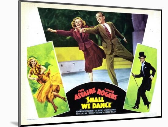 Shall We Dance, L-R, Ginger Rogers, Fred Astaire, 1937-null-Mounted Art Print
