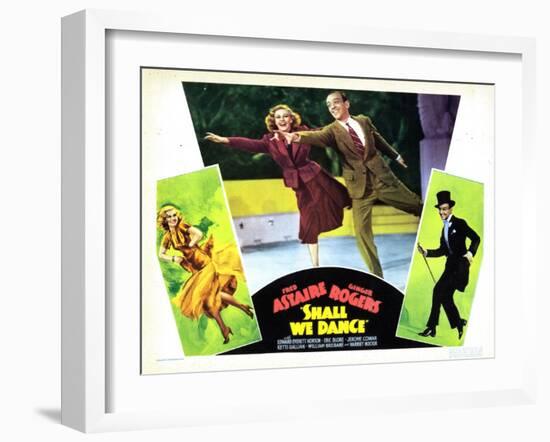 Shall We Dance, L-R, Ginger Rogers, Fred Astaire, 1937-null-Framed Art Print