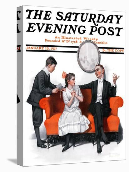 "Shall We Dance?" Saturday Evening Post Cover, January 13,1917-Norman Rockwell-Stretched Canvas