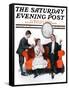 "Shall We Dance?" Saturday Evening Post Cover, January 13,1917-Norman Rockwell-Framed Stretched Canvas