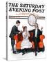 "Shall We Dance?" Saturday Evening Post Cover, January 13,1917-Norman Rockwell-Stretched Canvas