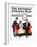 "Shall We Dance?" Saturday Evening Post Cover, January 13,1917-Norman Rockwell-Framed Giclee Print