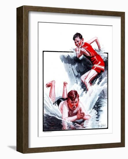 "Shallow Dive,"August 2, 1924-George Brehm-Framed Giclee Print