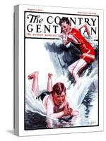 "Shallow Dive," Country Gentleman Cover, August 2, 1924-George Brehm-Stretched Canvas