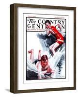"Shallow Dive," Country Gentleman Cover, August 2, 1924-George Brehm-Framed Giclee Print