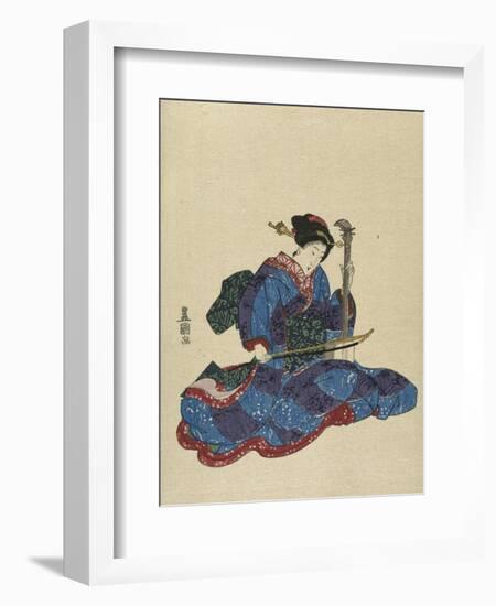 Shamisen-Toyokuni-Framed Giclee Print