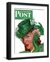 "Shamrock Chapeau," Saturday Evening Post Cover, March 20, 1943-Charles Kaiser-Framed Giclee Print