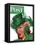 "Shamrock Chapeau," Saturday Evening Post Cover, March 20, 1943-Charles Kaiser-Framed Stretched Canvas