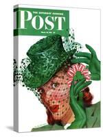 "Shamrock Chapeau," Saturday Evening Post Cover, March 20, 1943-Charles Kaiser-Stretched Canvas