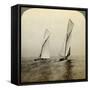 Shamrock I and Shamrock III in a Trial Race Off Sandy Hook, USA-Underwood & Underwood-Framed Stretched Canvas