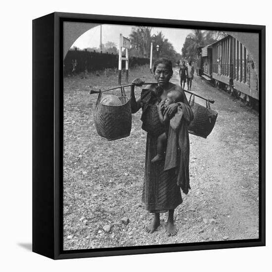 Shan Woman and Child, Upper Burma, 1908-null-Framed Stretched Canvas