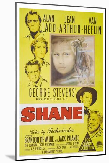 Shane, 1953, Directed by George Stevens-null-Mounted Premium Giclee Print