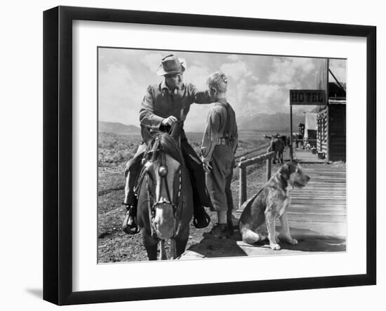 Shane, Alan Ladd, Brandon De Wilde, 1953-null-Framed Photo