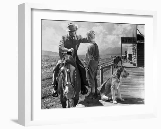 Shane, Alan Ladd, Brandon De Wilde, 1953-null-Framed Photo