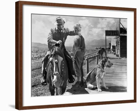 Shane, Alan Ladd, Brandon De Wilde, 1953-null-Framed Photo