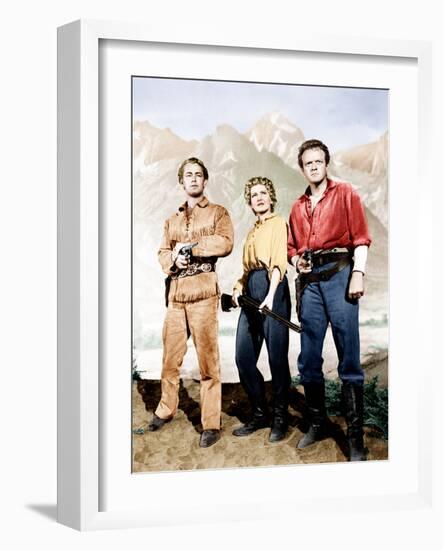 Shane, Alan Ladd, Jean Arthur, Van Heflin, 1953-null-Framed Photo